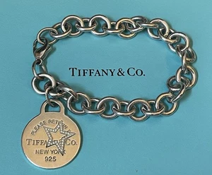 8” Please Return to Tiffany & Co. Star in Diamonds Charm Link Bracelet RARE FIND - Picture 1 of 13