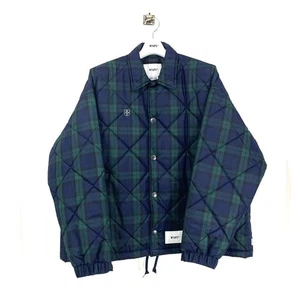 WTAPS CHIEF JACKET NYLON TAFFETA TEXTILE GREEN CHECK 2 M Jacket Nylon Check Blou - Picture 1 of 7