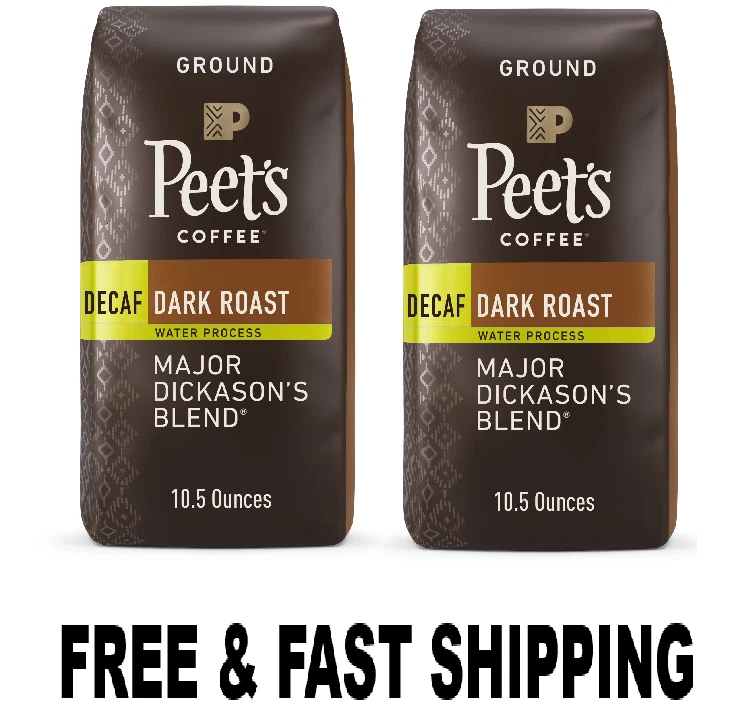 Peet's кофе без кофеина основной первоклассный темной обжарки молотый кофе, арабика, 20,10 унций - Изображение 1 из 1