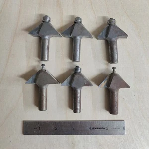 Chamfer 45 Degree Carbide Router Bits 1/2" Shank Lot Of 6 Used - Picture 1 of 1