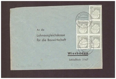 Franquicia múltiple Bund Heuss serie 5 Stuttgart - Wiesbaden 1957 - Imagen 1 de 2