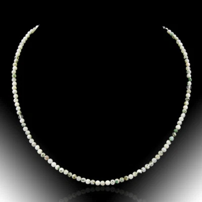 BAILYSBEADS fabelhafte weiss/grün Moosachat Halskette Kette D-3,5mm neu 172 - Bild 1 von 3