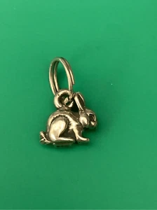 .925 Hase winzig Sterling Silber Schmuck Charm #Vintage - Bild 1 von 4