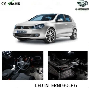 KIT LED INTERNI VW GOLF 6 VI KIT COMPLETO + VANO PIEDI 6000K NO ERRORE CANBUS - Imagen 1 de 7
