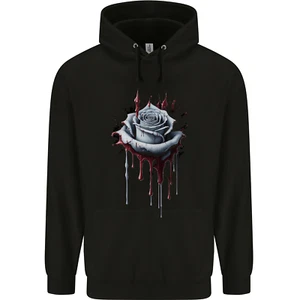 A Gothic Rose Dripping With Blood Childrens Kids Hoodie - Picture 1 of 3