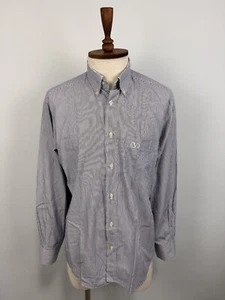 VALENTINO Sea-Son Gray White Striped Button Down Pocket Shirt Sz 41 - Picture 1 of 23