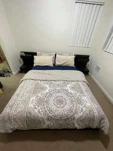 Ikea Queen Bed Frame with Side tables - Picture 1 of 2