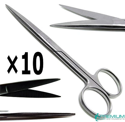10× Surgical Operating Dissecting Scissors 4.5" Straight Sharp/Sharp Instruments - Image 1 of 4
