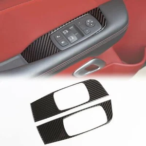 2pcs Window Lift Panel Switch Trim Covers Sticker for Dodge Challenger 2015-2019 - Foto 1 di 7