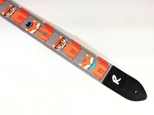 Hipster Fox Guitar Strap - Animal Guitar Strap - Fox in Glasses Guitar Strap - Picture 1 of 9