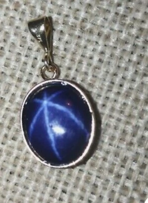 Beautiful Blue Lindy Star Pendant, Women's Blue Star Sapphire Pendant - Image 1 of 4