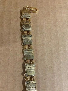 Vintage Avon 10 Commandments Goldtone Bracelet 7" Christianity Very Good Cond. - Picture 1 of 4