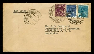 Cubierta de correo aéreo 1940 Brasil a Argentina - Brasil #251, 257 y 384 francos (E#4964) - Imagen 1 de 2