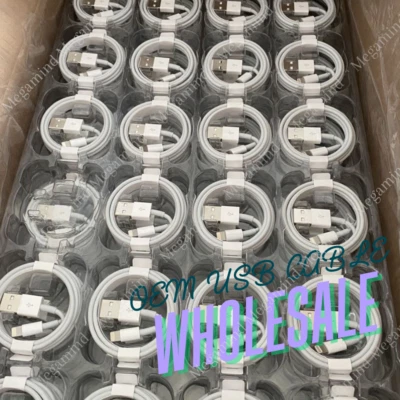 Wholesale Bulk USB Charger Cable 3Ft 6Ft Lot For Apple iPhone 14/13/12/11 Pro/XR - Image 1 of 4