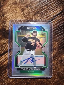 Tyler Woessner 2022 Prizm Draft Picks SILVER HOLO Prizm Auto BREWERS PROSPECT - Picture 1 of 2