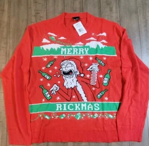 Rick and Morty Merry Rickmas Langarm Ugly Christmas Pullover Größe L - Bild 1 von 5