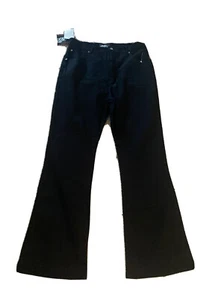 NWT Lazer Jeans Bootcut Fit Women's Black Cotton Stretch Pants. Size 16 - Picture 1 of 12