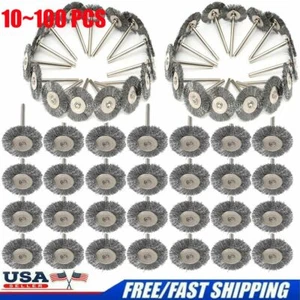 10-100X Stainless Steel Wire Brush Fit Dremel Rotary Tool Grinder Removal Wheel - Picture 1 of 12