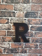 Hanging Black Wooden Letter R