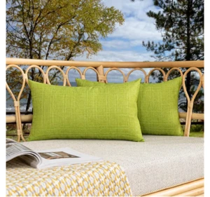 Kevin Textil 2 Stück Outdoor Wasserdicht Überwurf Kissenbezüge, 12 x 20, Chartreuse - Bild 1 von 9