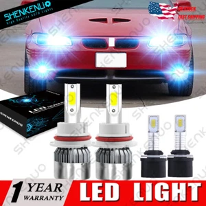 For Pontiac Grand Prix 1997-2003-4X Ice Blue LED Headlight + Fog Lamp Bulbs Kit - Picture 1 of 12