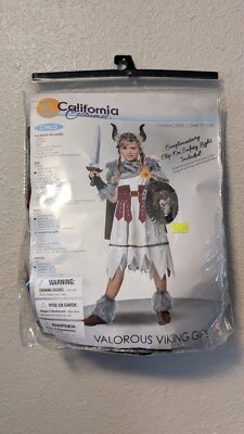 Valorous Viking Girl  Small (6-8) California Costume With Clip In Safety Light  - Image 1 of 3