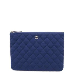 Bolso Clutch Chanel Matelasse Algodón Azul A82545 - Imagen 1 de 9