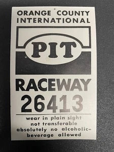 1969 Orange County International Raceway Pit Permit NHRA - Read. - Picture 1 of 10