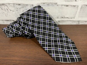 Ralph Lauren Black White & Purple Diamond Pattern Neck Tie - Picture 1 of 6