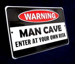 MAN CAVE - *MADE IN USA* - geprägtes Schild - Garage Bar Rec Game Rm Shop Wanddeko - Bild 1 von 7