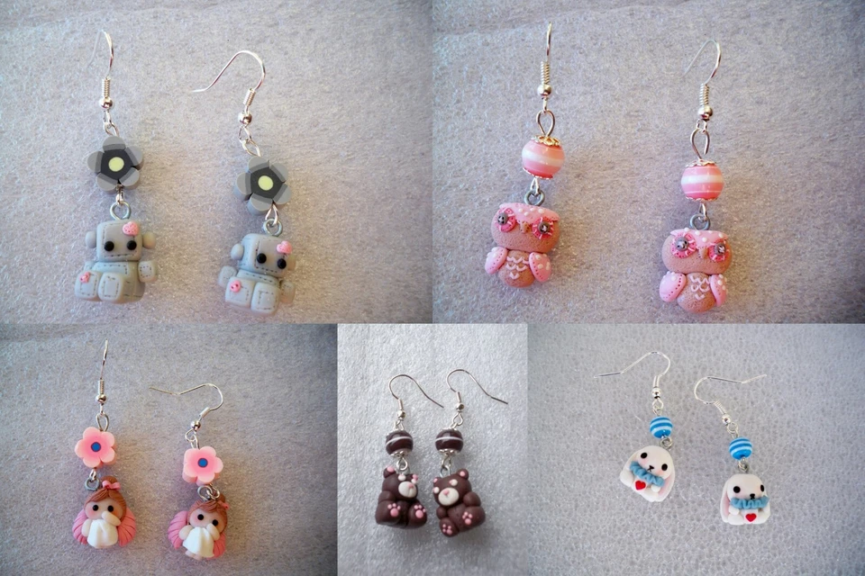 ORECCHINI IN FIMO FATTI A MANO SWEET  - Immagine 1 di 1