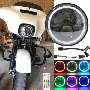 Proyector de faros LED RGB de 7 pulgadas DRL para Harley Davidson Street Glide Special - Imagen 1 de 16