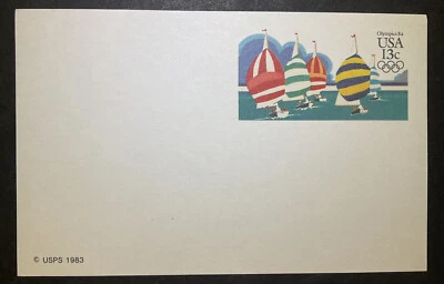 1983 U.S. Sc # UX100 13c Olympics 84 Yachting Postal Card MNH - Image 1 of 2