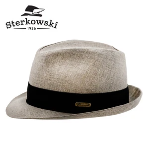 Sterkowski FOLK Linen Summer Trilby Hat Airy Sun Beach Straw Outback Casual - Picture 1 of 4