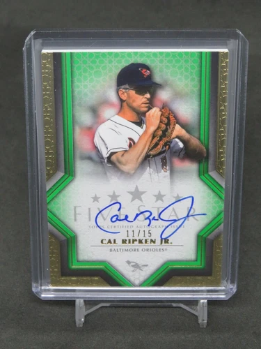 2023 TOPPS FIVE STAR CAL RIPKEN JR. GREEN AUTO /15 BALTIMORE ORIOLES BY2