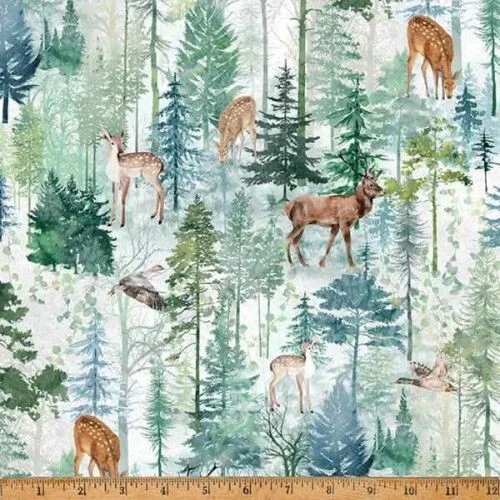 Tree Line By Hoffman Fabrics - Forest Animals  #W5434-44 - Image 1 of 1
