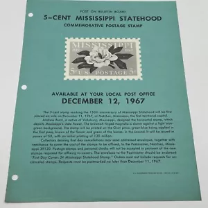 1967 5¢ Mississippi Statehood Commemorative US Postage Stamp FDC Advertising - Picture 1 of 5