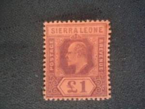 Sierra Leone 1 pound purple red stamp unused 1903 - Picture 1 of 2