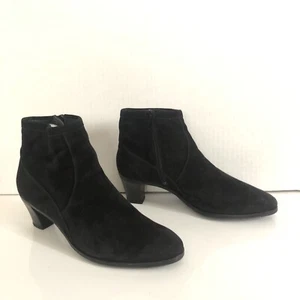 Gravati Size 7.5 Black Leather Ankle Black Boots Women’s 4740 Made in Italy - Picture 1 of 7