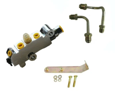 GM Proportioning Valve Kit Brake Lines Mounting Bracket Disc/Drum Chrome PV2 - Image 1 of 4