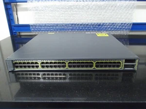Cisco Catalyst 3750E WS-C3750E-48TD-S 48 Port Gig Switch + 2 X2 10 G port. - Picture 1 of 4