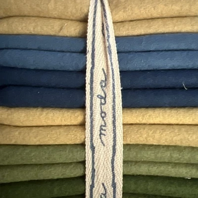 MODA Wool Fat Quarter Bundle Solid Colors With Tags 8 - Image 1 of 4