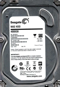 ST4000VN000 P/N: 1H4168-505 F/W: SC43 S/N: Z301 TK 4TB NOV 2013 THAILAND SEAGATE - Picture 1 of 2