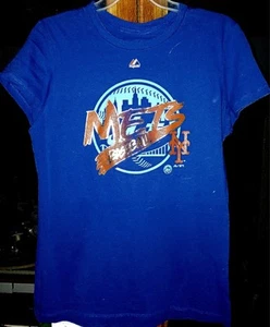 NEW WITH TAG NEW YORK METS WOMENS LARGE MAJESTIC LICENSED SHORT SLEEVE SHIRT. - Picture 1 of 1