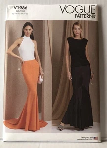 VoguePattern V1986 Red Carpet Mermaid Fishtail Skirt Misses SZ 18-26 NEW - Picture 1 of 2