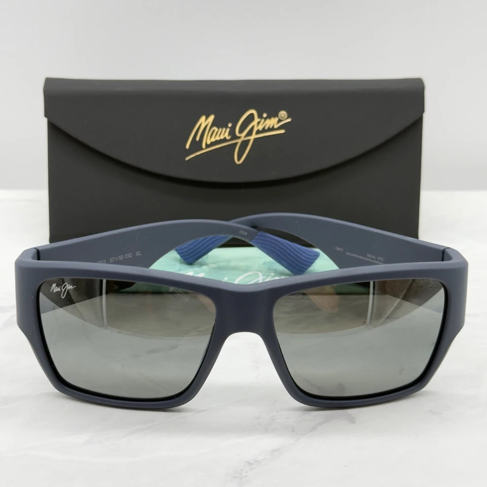 Gafas de sol cuadradas Maui Jim Kaolu MJ0641S-003 azul envolvente polarizadas grises lentes deportivas Foto 1 de 4