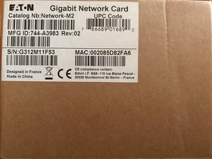 NEW Eaton Network-M2 Remote Management Adapter Gigabit Ethernet Card 744-A3983 - Afbeelding 1 van 3