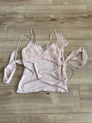 Camiseta sin mangas Twenty One rosa plisada de encaje de gasa - Talla L Foto 1 de 4