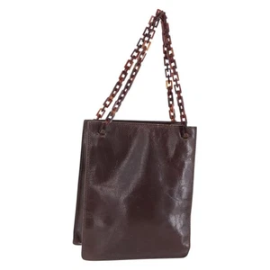 Auténtico bolso de mano con cadena PRADA cuero marrón bs30545 - Imagen 1 de 22