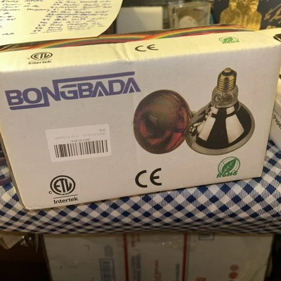 Heat Lamp Bulb R40 120V 250 Watt 2x Pack Painted Red Infrared Glass Lamp Bulb - Image 1 of 2